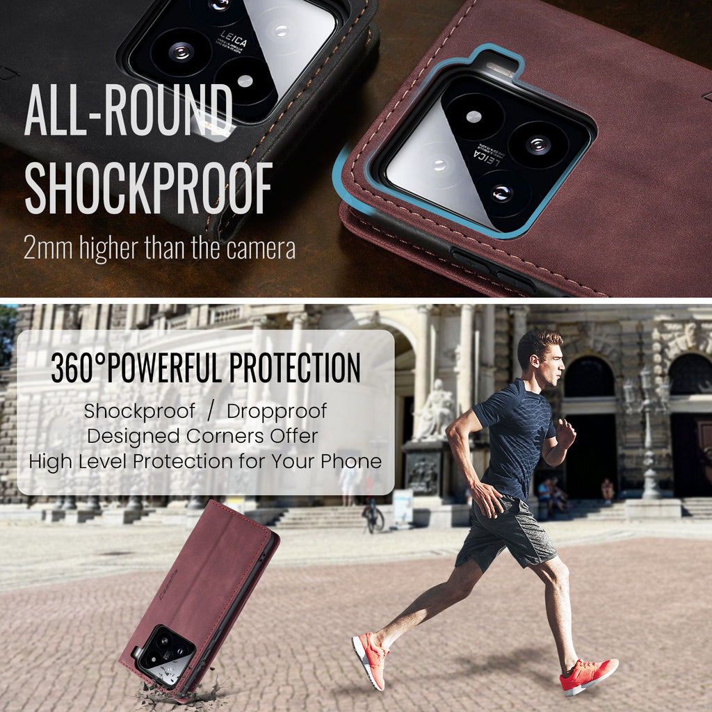 For Xiaomi 15 Wallet Case CASEME 013 Series PU Leather Phone Cover Stand