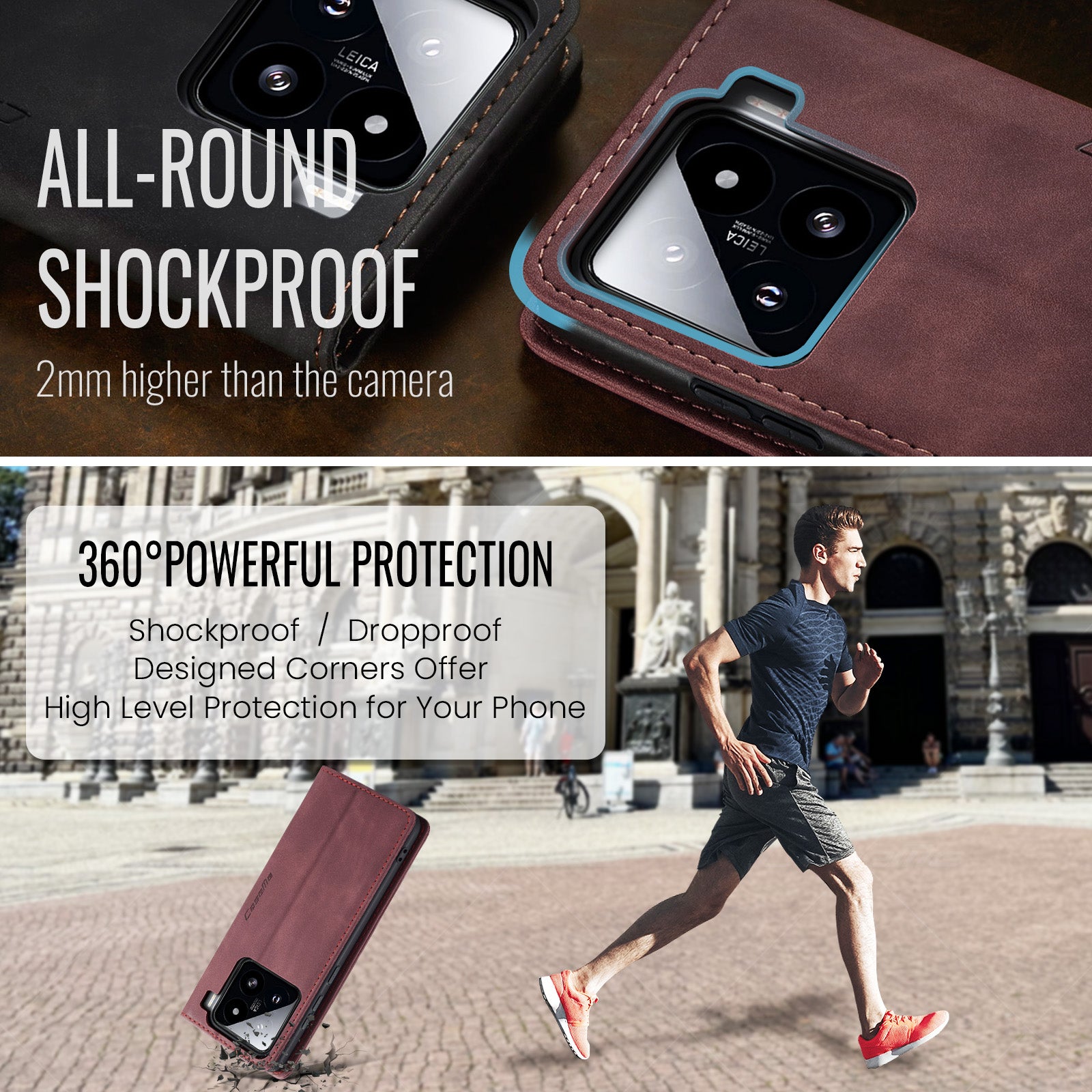 For Xiaomi 15 Wallet Case CASEME 013 Series PU Leather Phone Cover Stand