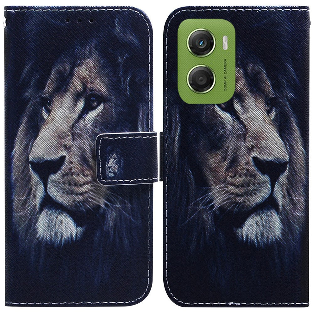 For Motorola Moto G06 4G Wallet Case Pattern Print Leather Phone Cover