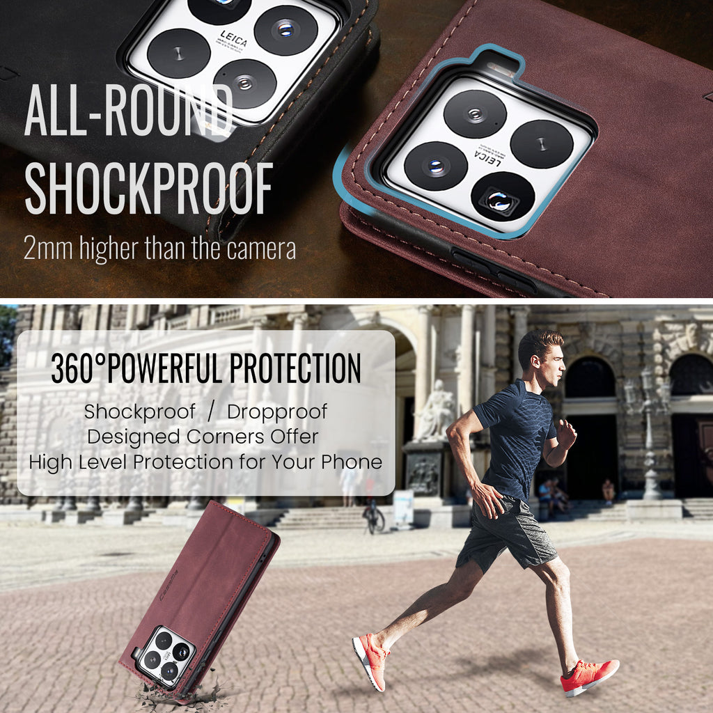 For Xiaomi 15 Pro Wallet Case CASEME 013 Series PU Leather Phone Cover Stand