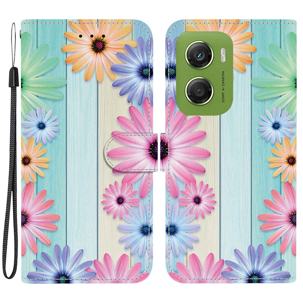 For Motorola Moto G06 4G Case Pattern Printing Leather Flip Wallet Phone Cover with Lanyard