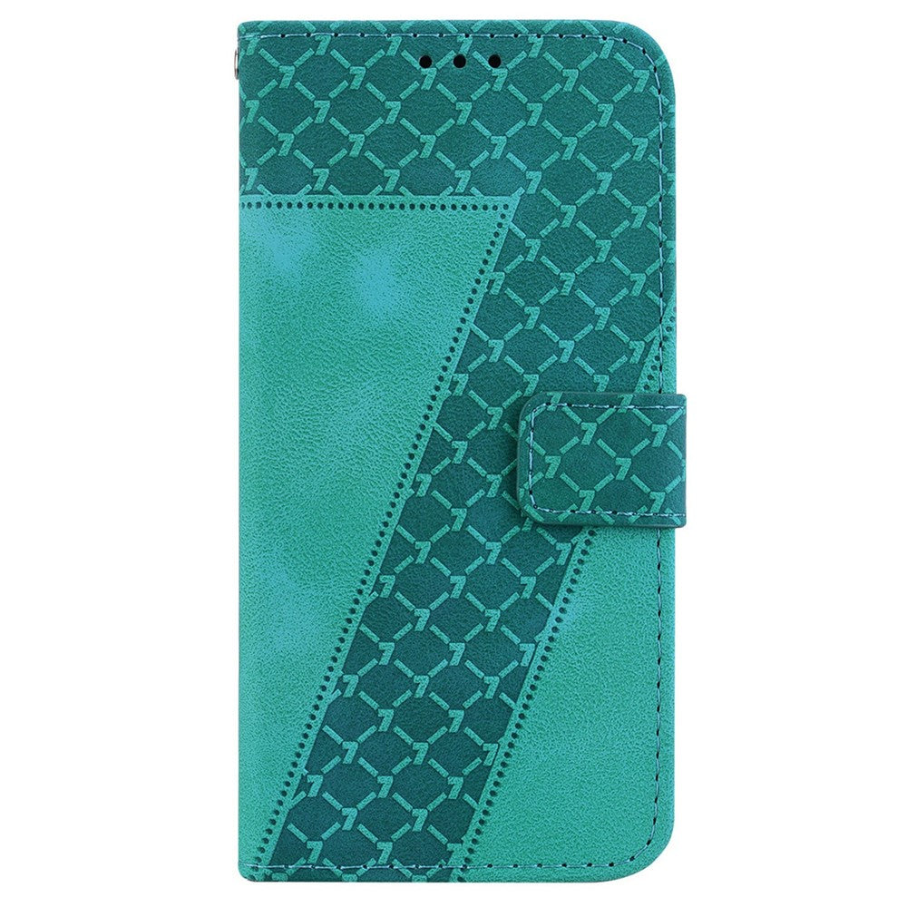 For Motorola Moto G06 4G Stand Case 7-Shaped Pattern Imprint Leather Phone Cover with Strap