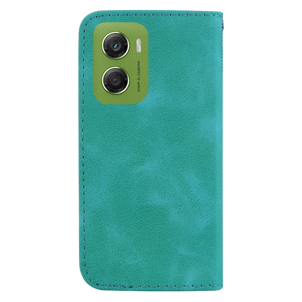 For Motorola Moto G06 4G Stand Case 7-Shaped Pattern Imprint Leather Phone Cover with Strap