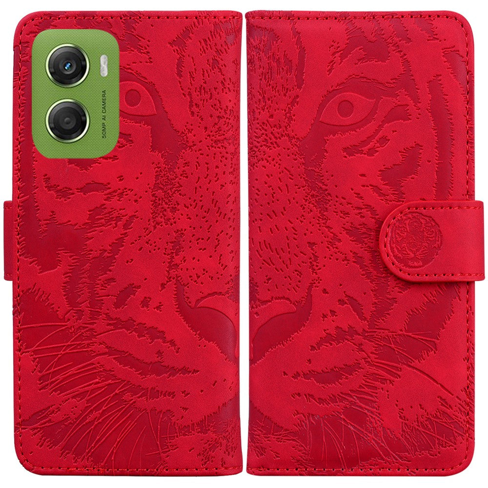 For Motorola Moto G06 4G Case Tiger Imprint Leather Wallet Phone Cover
