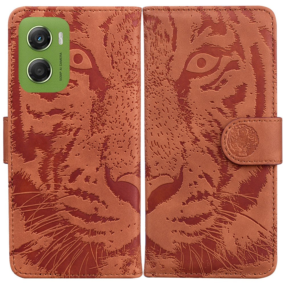 For Motorola Moto G06 4G Case Tiger Imprint Leather Wallet Phone Cover