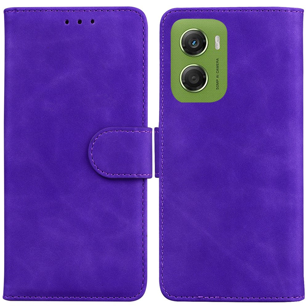 For Motorola Moto G06 4G Case Solid Color Leather Wallet Phone Cover