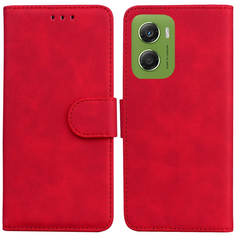 For Motorola Moto G06 4G Case Solid Color Leather Wallet Phone Cover