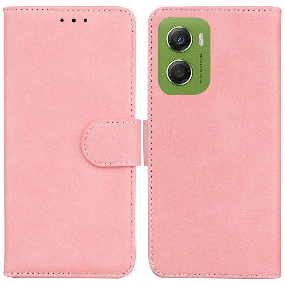 For Motorola Moto G06 4G Case Solid Color Leather Wallet Phone Cover