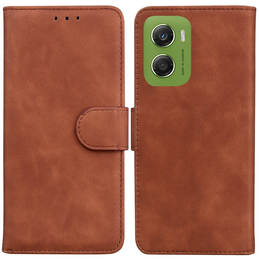 For Motorola Moto G06 4G Case Solid Color Leather Wallet Phone Cover