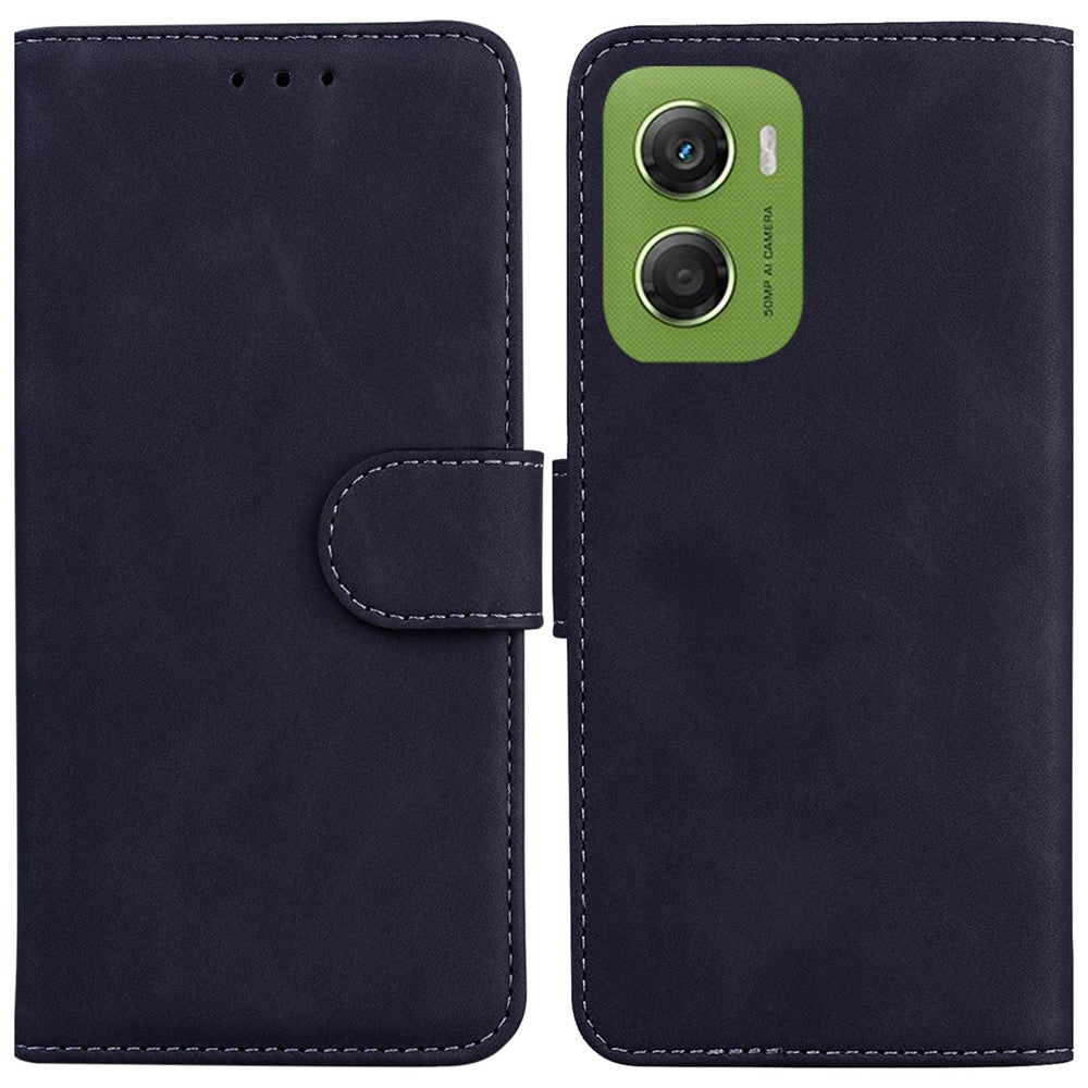 For Motorola Moto G06 4G Case Solid Color Leather Wallet Phone Cover