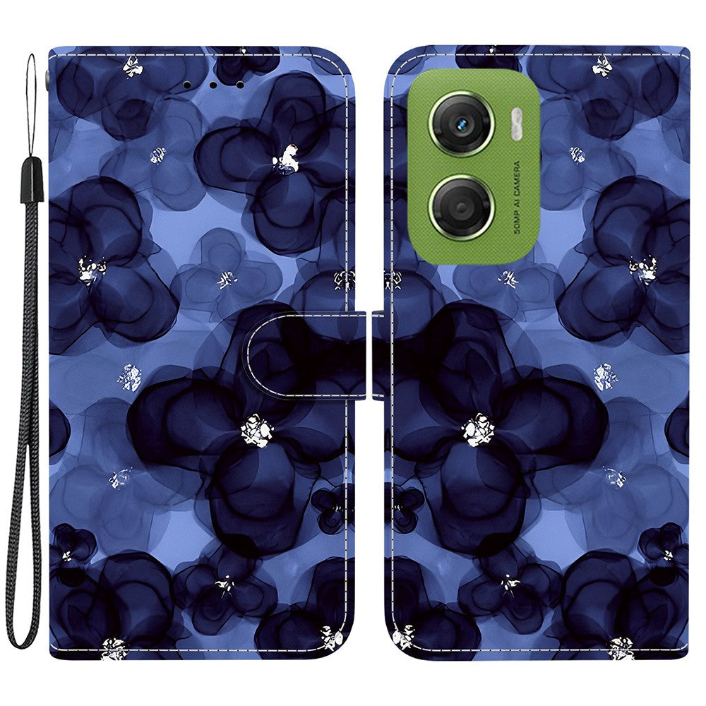 For Motorola Moto G06 4G Wallet Case Pattern Printing Leather Stand Phone Cover with Strap