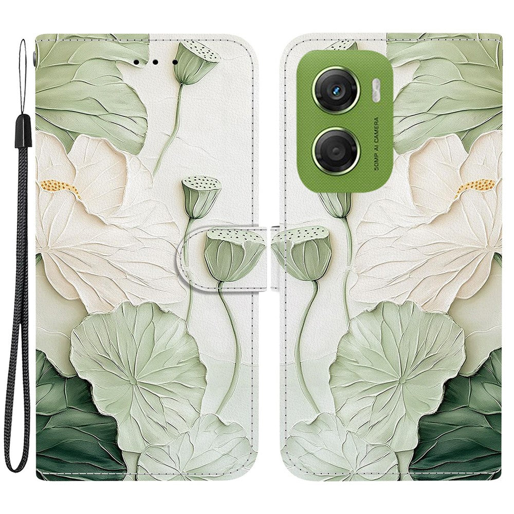 For Motorola Moto G06 4G Wallet Case Pattern Printing Leather Stand Phone Cover with Strap