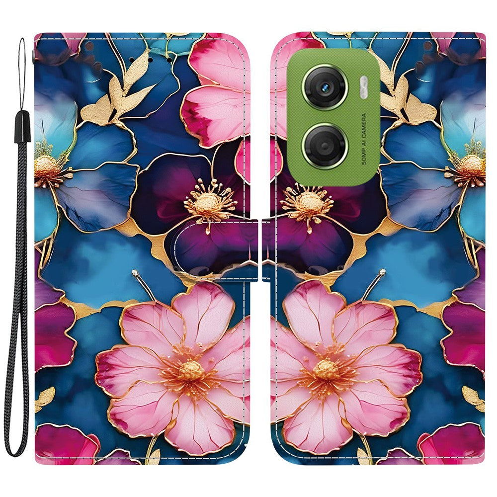 For Motorola Moto G06 4G Wallet Case Pattern Printing Leather Stand Phone Cover with Strap