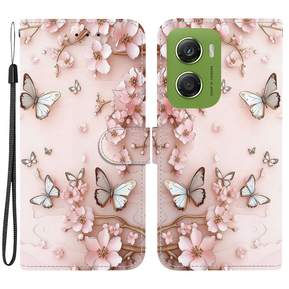 Funda tipo cartera para Motorola Moto G06 4G, con estampado, soporte y correa.