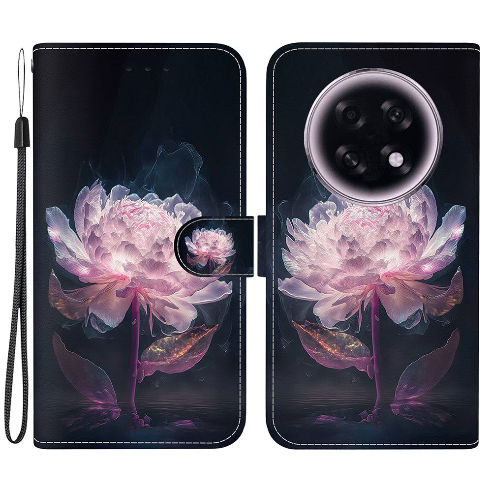 For Oppo F31 Pro+ 5G  /  A6 GT 5G Wallet Phone Case Anti-Drop Pattern Printing Leather Flip Cover with Strap