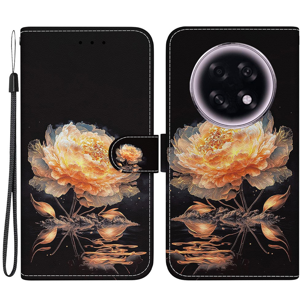 For Oppo F31 Pro+ 5G  /  A6 GT 5G Wallet Phone Case Anti-Drop Pattern Printing Leather Flip Cover with Strap