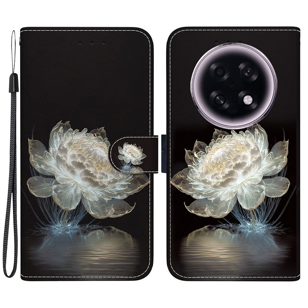 For Oppo F31 Pro+ 5G  /  A6 GT 5G Wallet Phone Case Anti-Drop Pattern Printing Leather Flip Cover with Strap