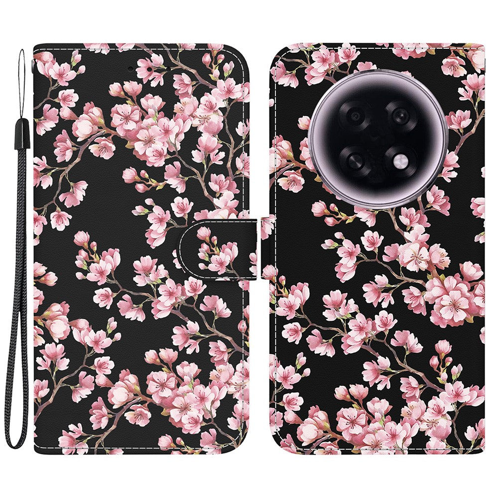 For Oppo F31 Pro+ 5G  /  A6 GT 5G Wallet Phone Case Anti-Drop Pattern Printing Leather Flip Cover with Strap