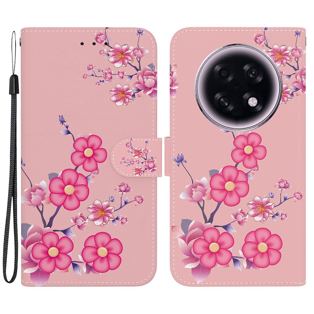 For Oppo F31 Pro+ 5G  /  A6 GT 5G Wallet Phone Case Anti-Drop Pattern Printing Leather Flip Cover with Strap