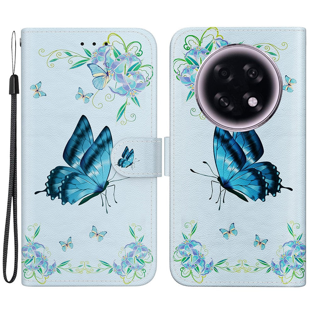 For Oppo F31 Pro+ 5G  /  A6 GT 5G Wallet Phone Case Anti-Drop Pattern Printing Leather Flip Cover with Strap