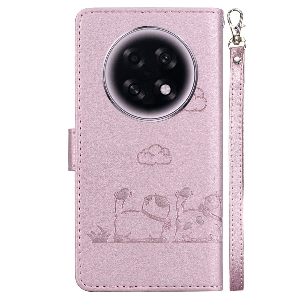 For Oppo F31 Pro+ 5G  /  A6 GT 5G Case RFID Blocking Kitten Pattern TPU + PU Leather Phone Cover with Wrist Strap