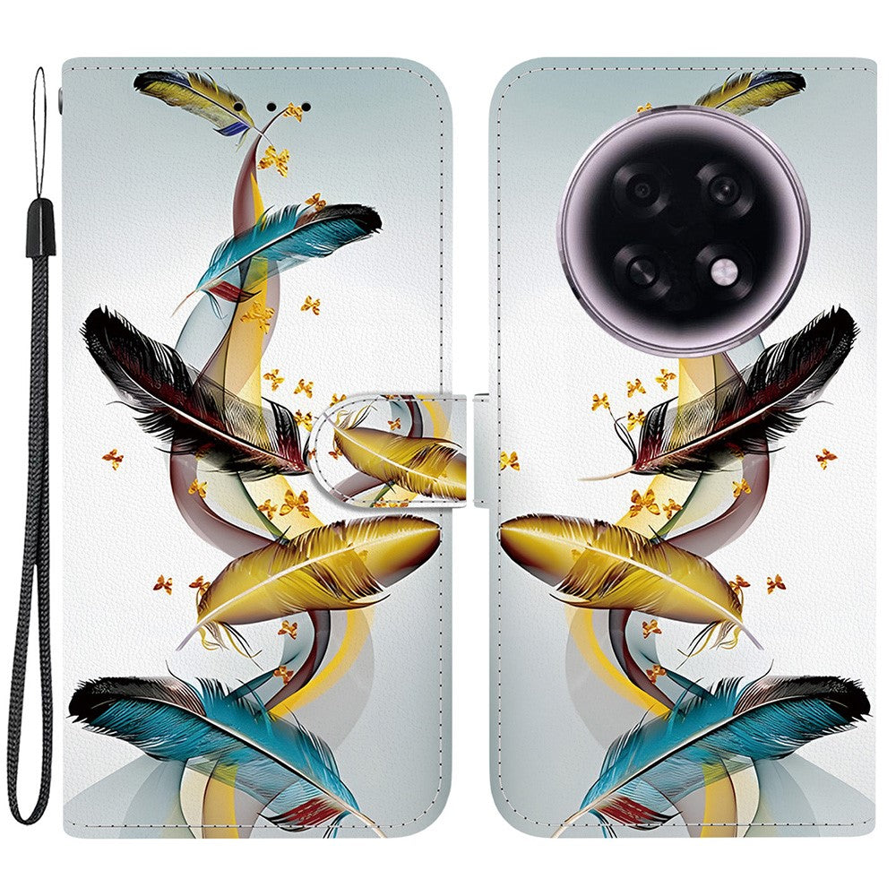 For Oppo F31 Pro+ 5G  /  A6 GT 5G Case Pattern Printing Leather Flip Wallet Phone Cover with Lanyard