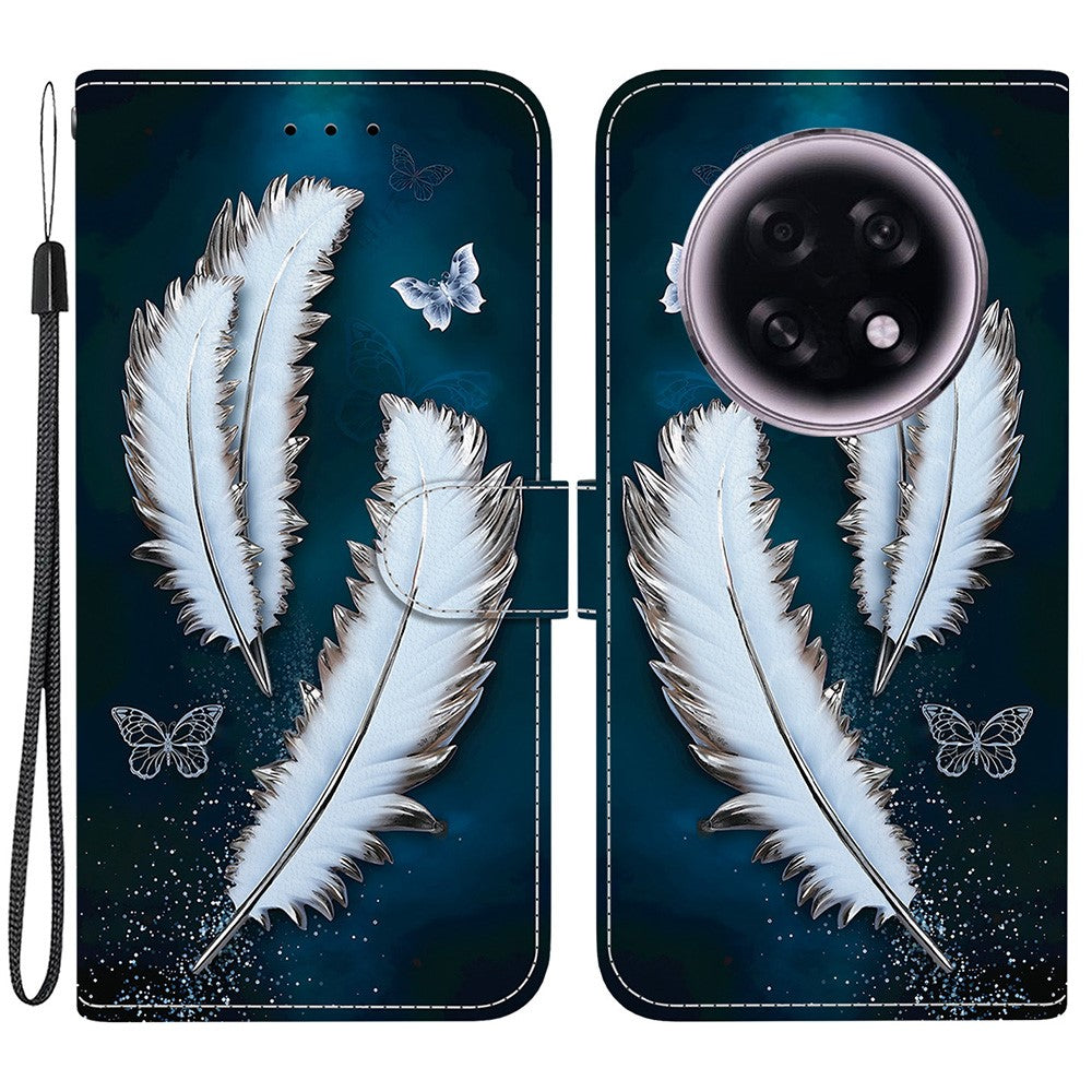 For Oppo F31 Pro+ 5G  /  A6 GT 5G Case Pattern Printing Leather Flip Wallet Phone Cover with Lanyard
