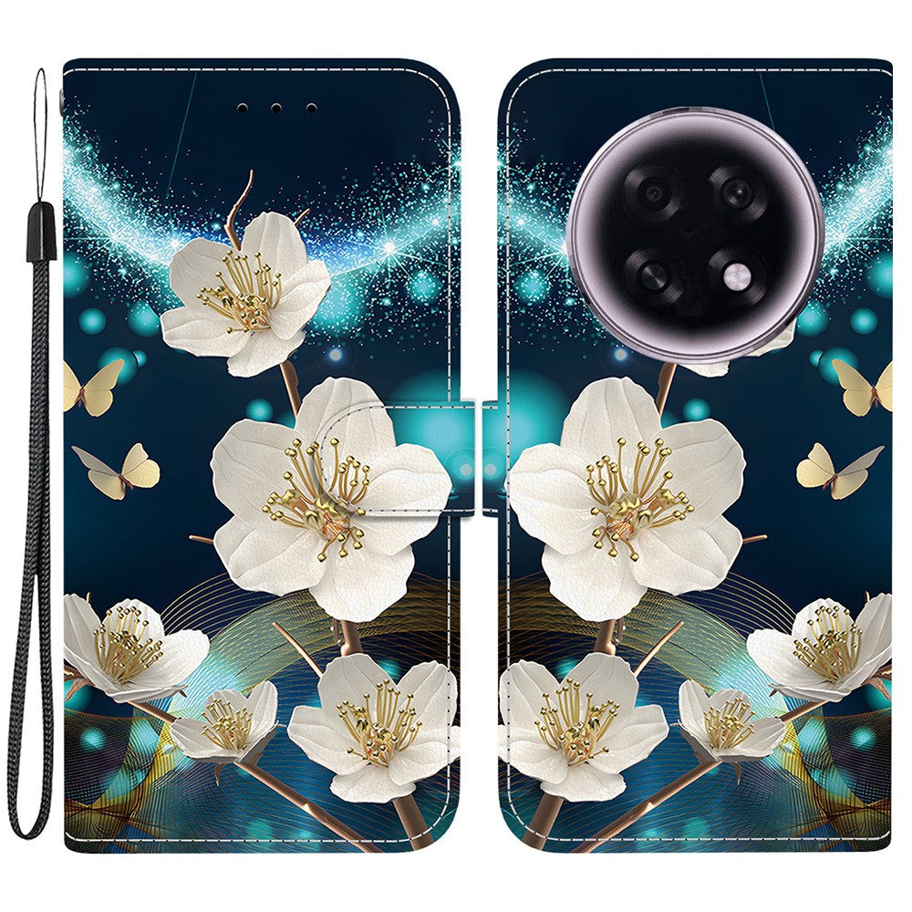 For Oppo F31 Pro+ 5G  /  A6 GT 5G Case Pattern Printing Leather Flip Wallet Phone Cover with Lanyard