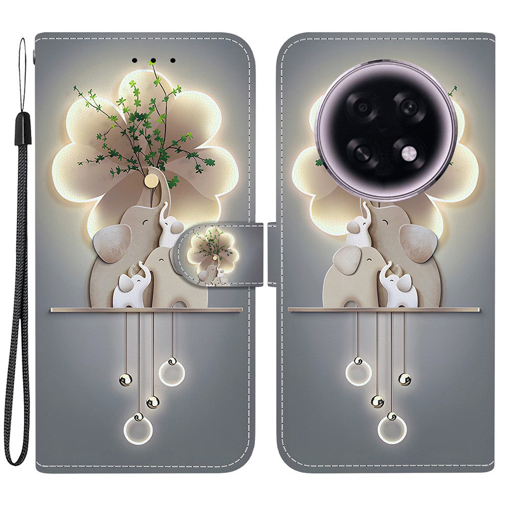 For Oppo F31 Pro+ 5G  /  A6 GT 5G Case Pattern Printing Leather Flip Wallet Phone Cover with Lanyard