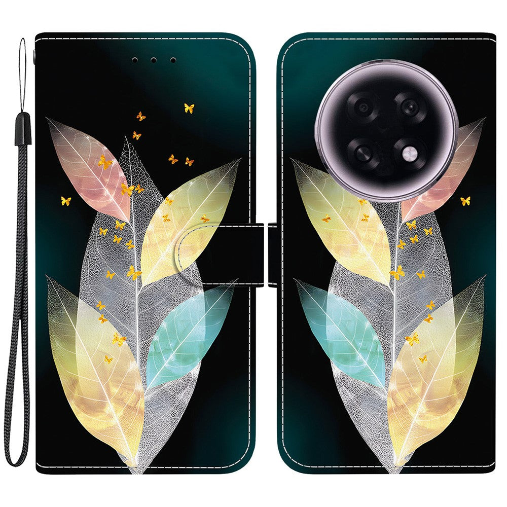 For Oppo F31 Pro+ 5G  /  A6 GT 5G Case Pattern Printing Leather Flip Wallet Phone Cover with Lanyard