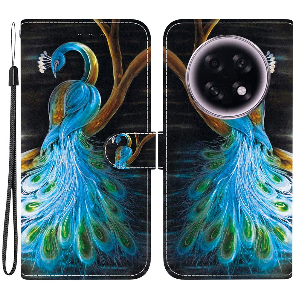 For Oppo F31 Pro+ 5G  /  A6 GT 5G Case Pattern Printing Leather Flip Wallet Phone Cover with Lanyard