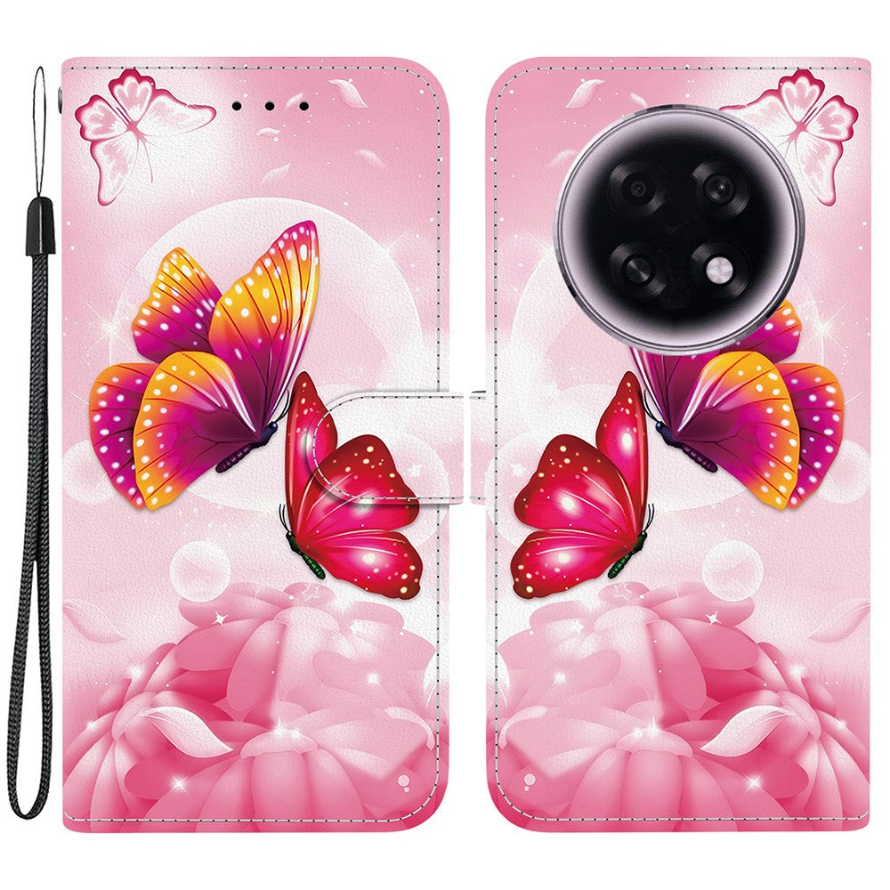 For Oppo F31 Pro+ 5G  /  A6 GT 5G Case Pattern Printing Leather Flip Wallet Phone Cover with Lanyard