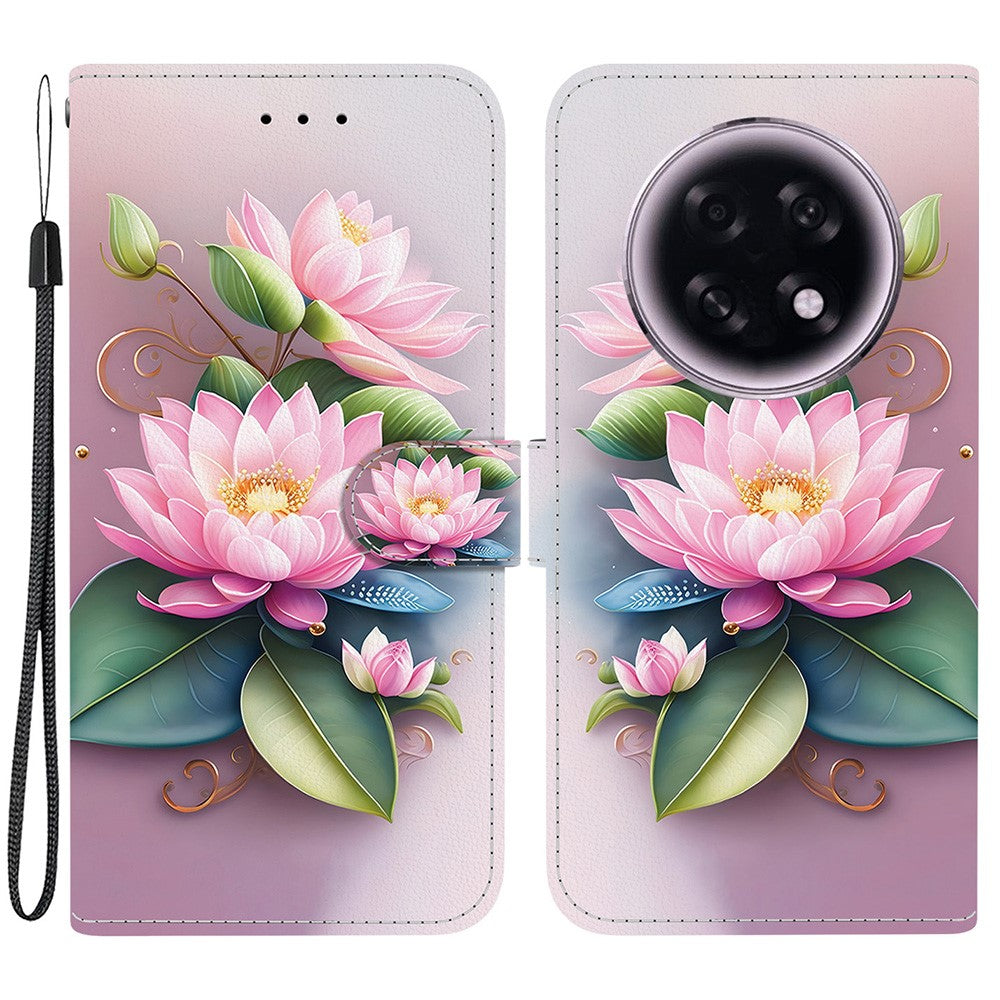 For Oppo F31 Pro+ 5G  /  A6 GT 5G Case Pattern Printing Leather Flip Wallet Phone Cover with Lanyard