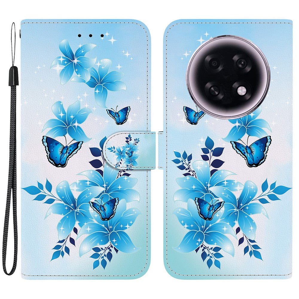 For Oppo F31 Pro+ 5G  /  A6 GT 5G Case Pattern Printing Leather Flip Wallet Phone Cover with Lanyard