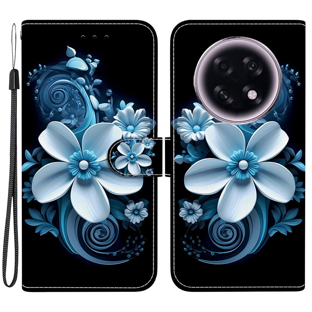 For Oppo F31 Pro+ 5G  /  A6 GT 5G Case Pattern Printing Leather Flip Wallet Phone Cover with Lanyard