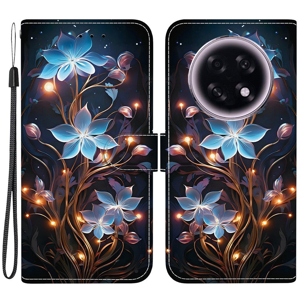 For Oppo F31 Pro+ 5G  /  A6 GT 5G Case Pattern Printing Leather Flip Wallet Phone Cover with Lanyard