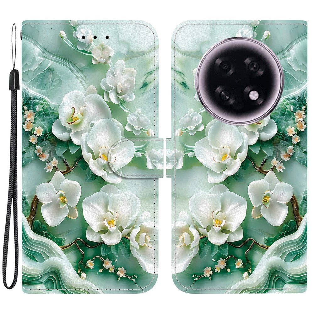 For Oppo F31 Pro+ 5G  /  A6 GT 5G Case Pattern Printing Leather Flip Wallet Phone Cover with Lanyard