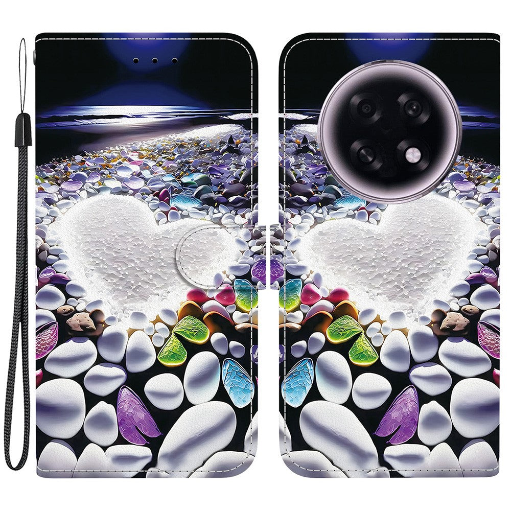 For Oppo F31 Pro+ 5G  /  A6 GT 5G Case Pattern Printing Leather Flip Wallet Phone Cover with Lanyard