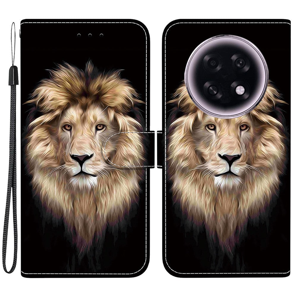 For Oppo F31 Pro+ 5G  /  A6 GT 5G Case Pattern Printing Leather Flip Wallet Phone Cover with Lanyard