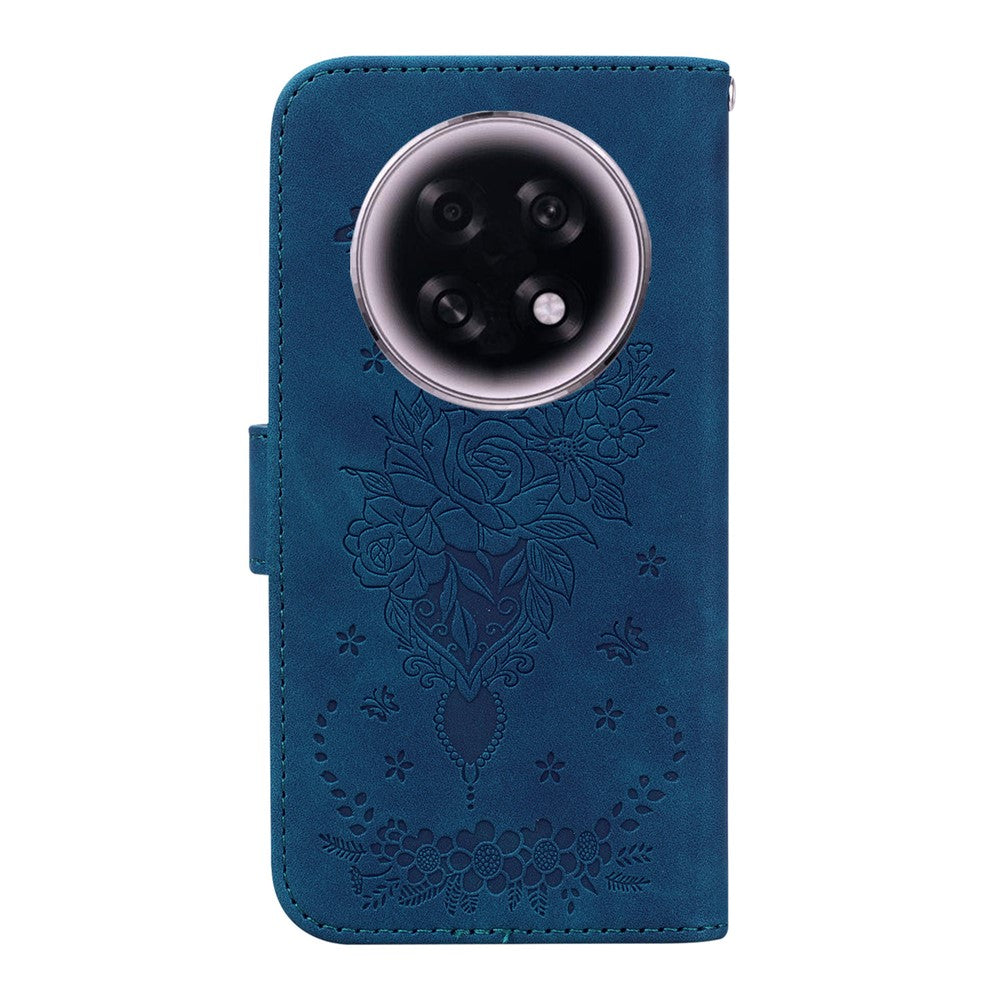 For Oppo F31 Pro+ 5G  /  A6 GT 5G Case Butterfly Flower Imprint PU Leather Wallet Phone Cover with Strap