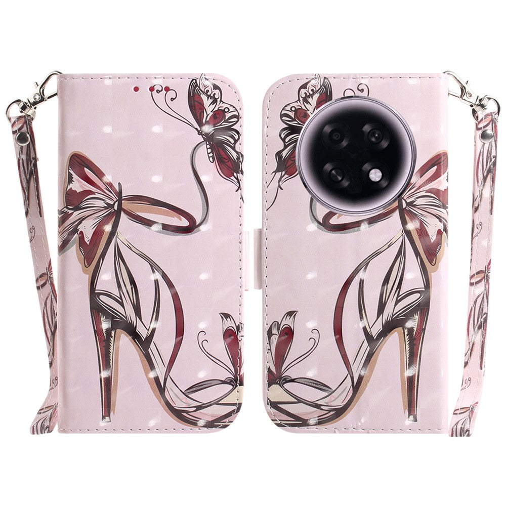 For Oppo F31 Pro+ 5G  /  A6 GT 5G Case Pattern Printing Leather Wallet Phone Cover with Wrist Strap