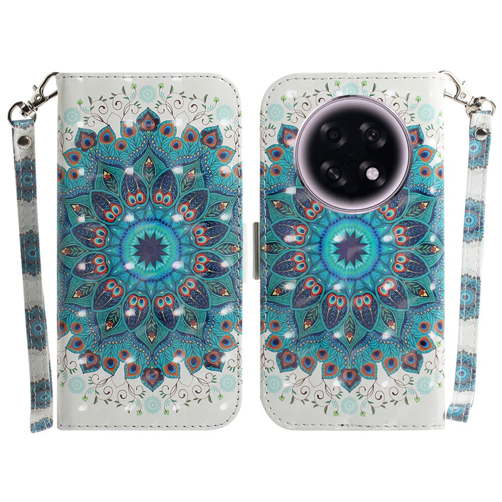 For Oppo F31 Pro+ 5G  /  A6 GT 5G Case Pattern Printing Leather Wallet Phone Cover with Wrist Strap