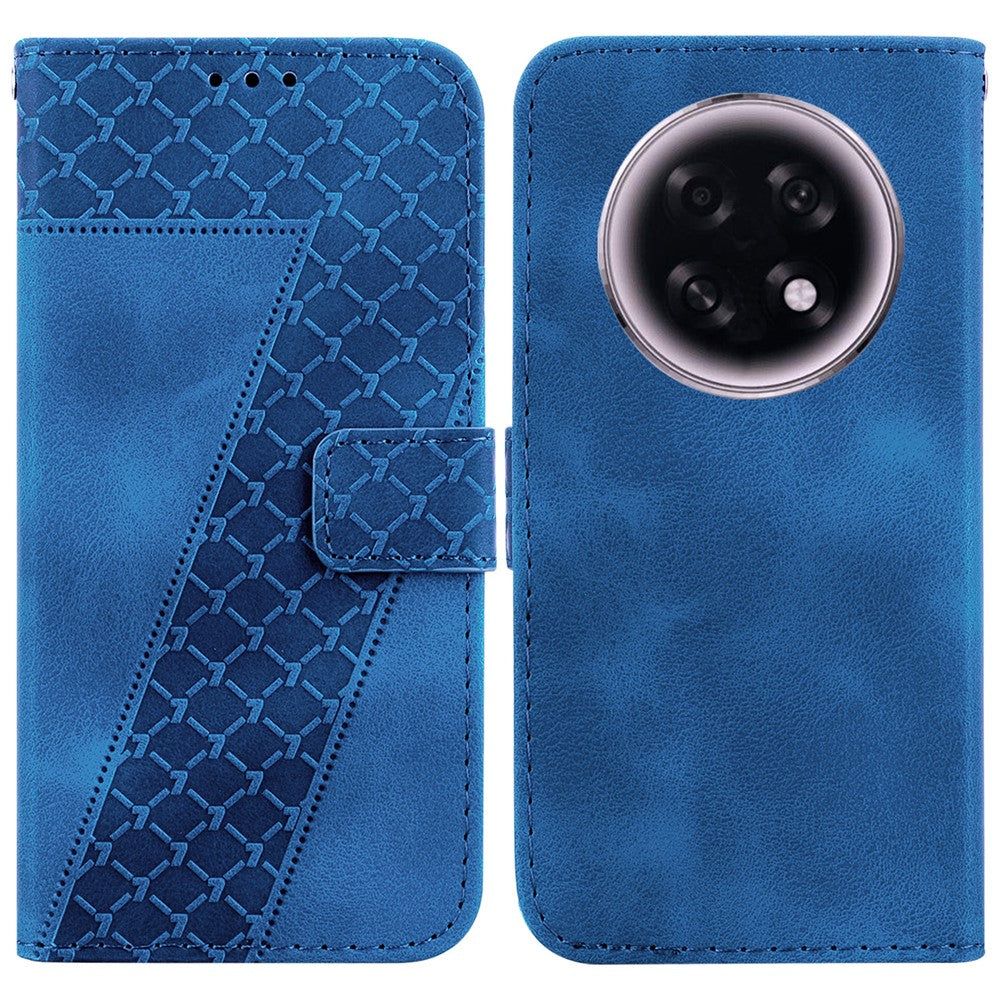 For Oppo F31 Pro+ 5G  /  A6 GT 5G Stand Case 7-Shaped Pattern Imprint Leather Phone Cover with Strap
