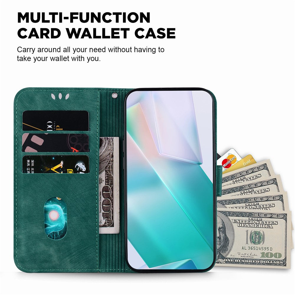 For Oppo F31 Pro+ 5G  /  A6 GT 5G Wallet Case Tiger Imprint Leather Shockproof Phone Cover with Wrist Strap