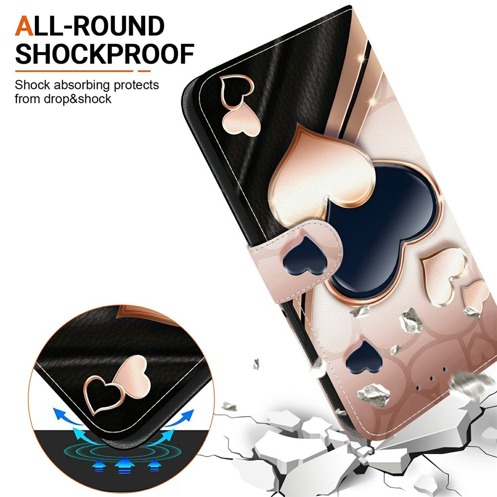 For Oppo F31 Pro+ 5G  /  A6 GT 5G Leather Case Stand Wallet Pattern Printing Phone Cover with Wrist Strap