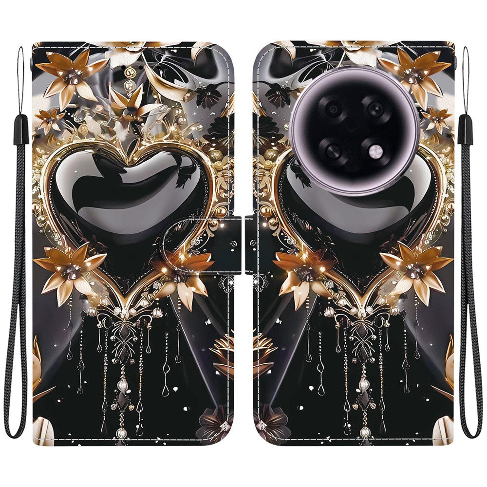 For Oppo F31 Pro+ 5G  /  A6 GT 5G Wallet Case Pattern Printing Leather Stand Phone Cover with Strap