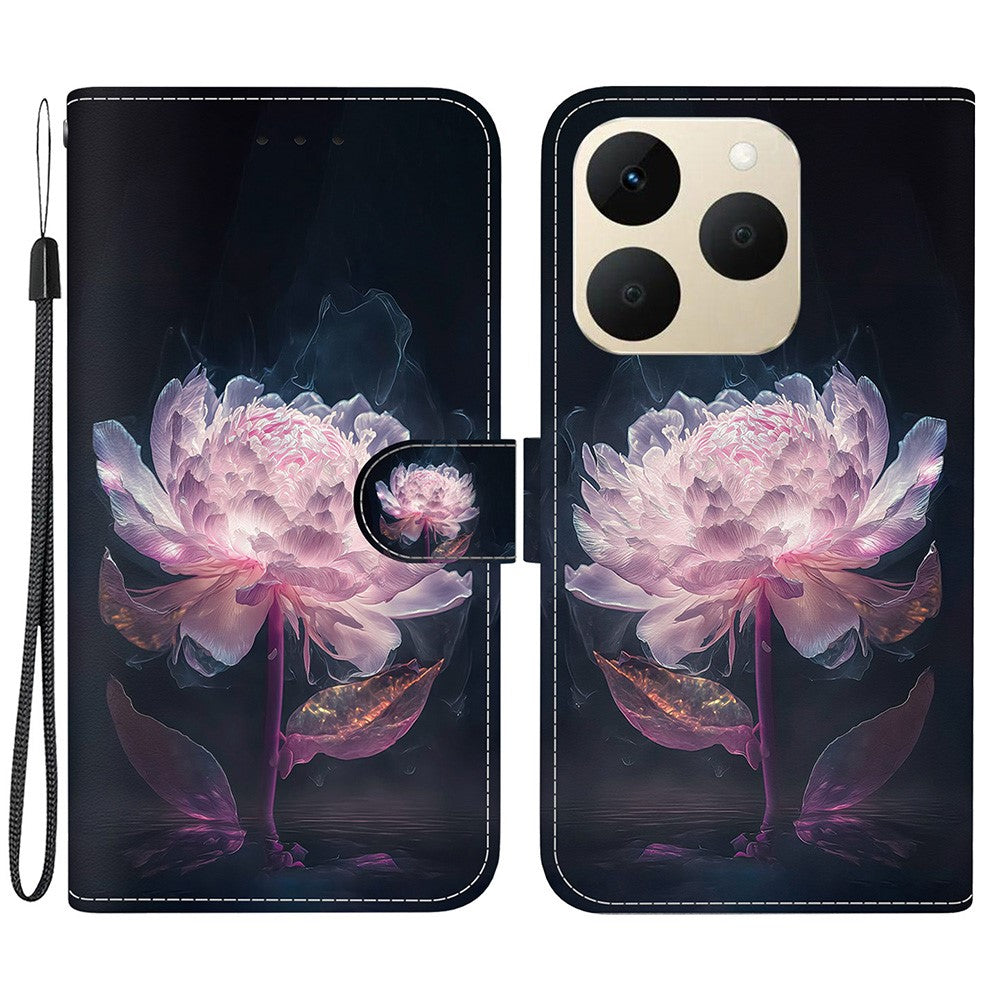 For Realme 15T 5G Wallet Phone Case Anti-Drop Pattern Printing Leather Flip Cover with Strap