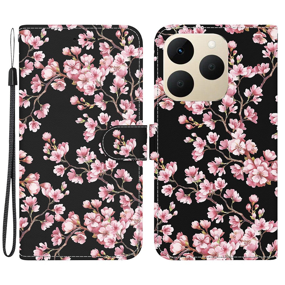 For Realme 15T 5G Wallet Phone Case Anti-Drop Pattern Printing Leather Flip Cover with Strap