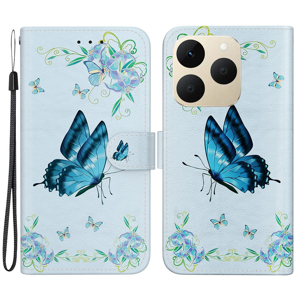 For Realme 15T 5G Wallet Phone Case Anti-Drop Pattern Printing Leather Flip Cover with Strap