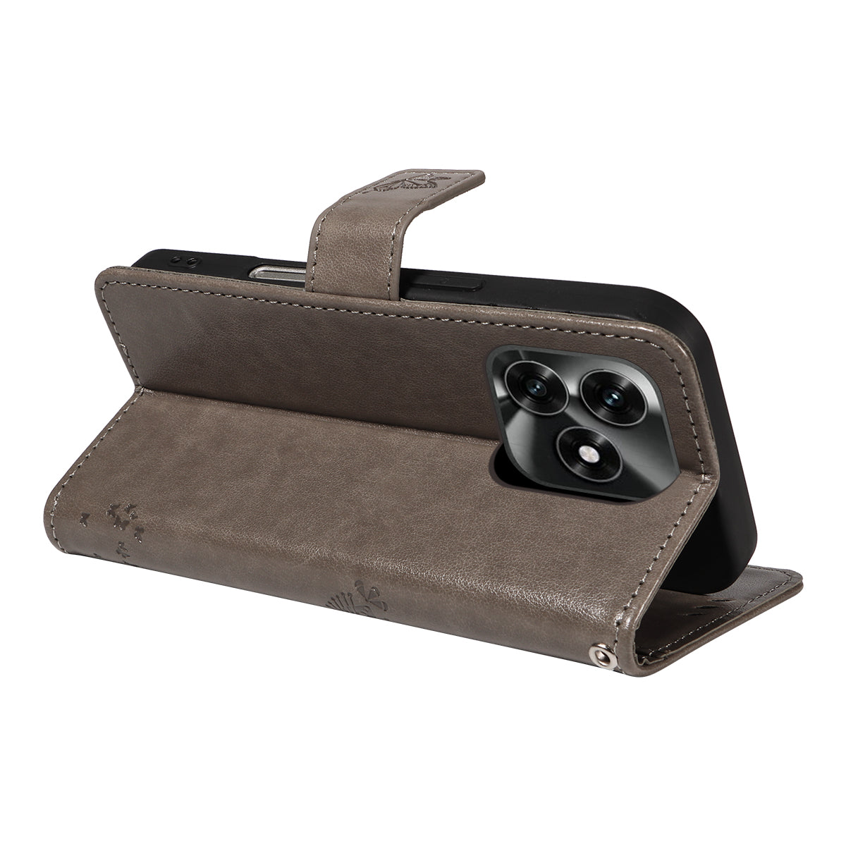 For Honor X5c Plus 4G Phone Case with Stand Cat Tree Pattern Leather Wallet Mobile Cover